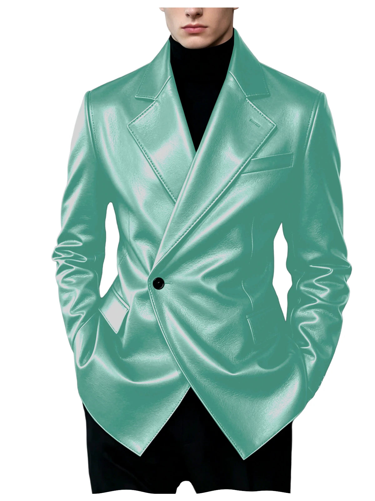 Blazer homme en similicuir, coupe ajustée – CLEVI Paris