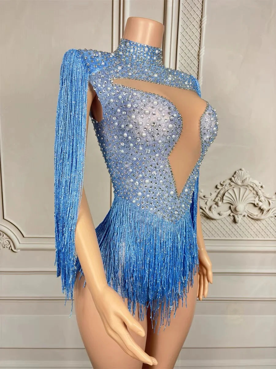 Costume de danse latine à franges femme – CLEVI Paris