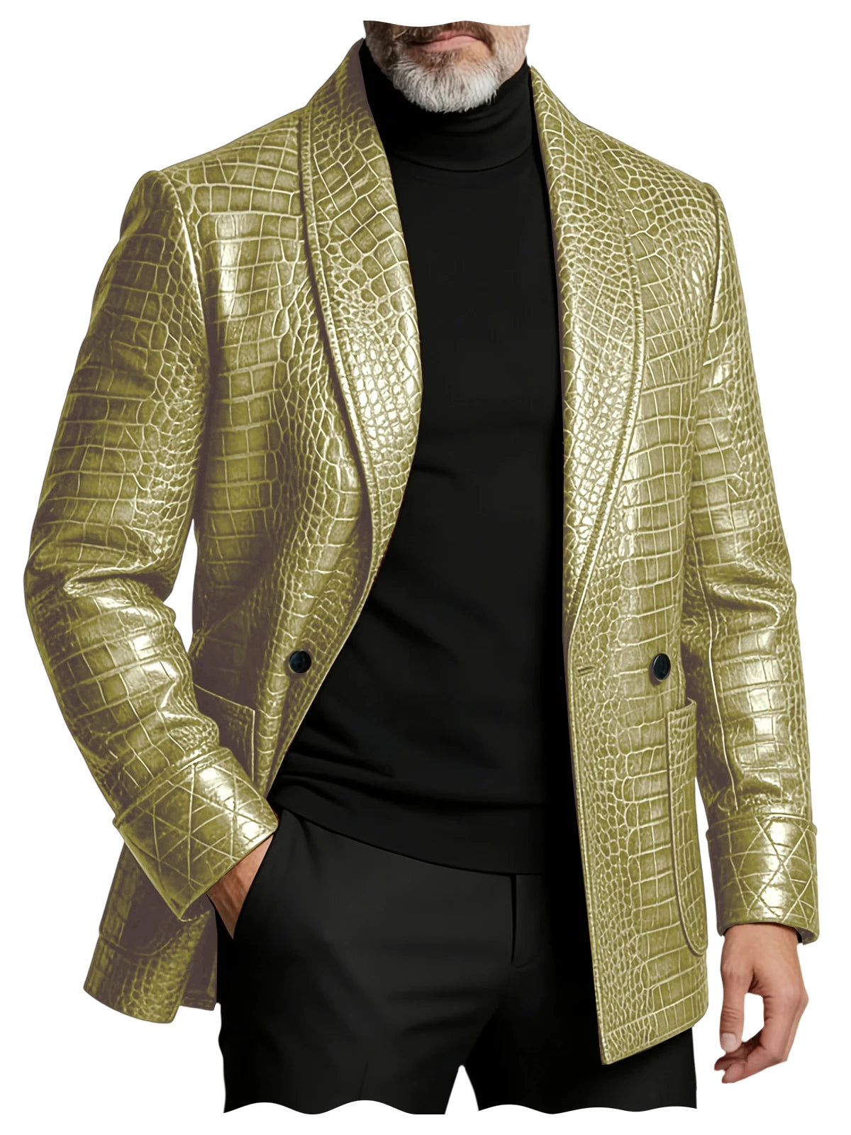 Blazer Homme Effet Croco Double Boutonnage – CLEVI Paris