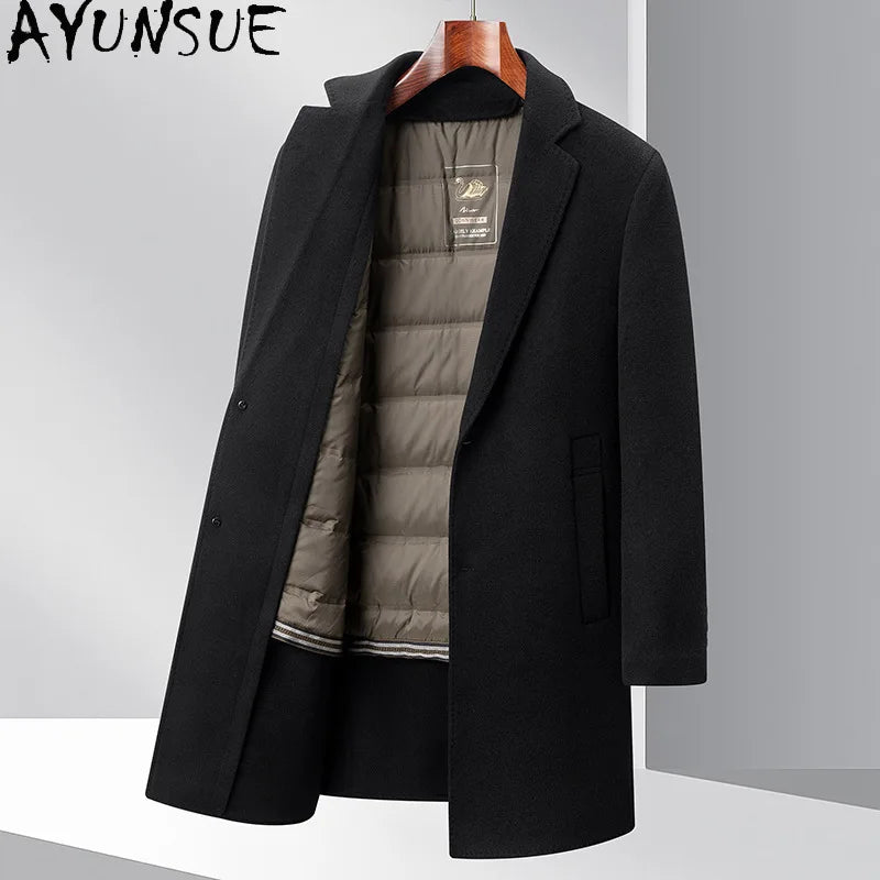 Manteau homme laine et doublure amovible – CLEVI Paris
