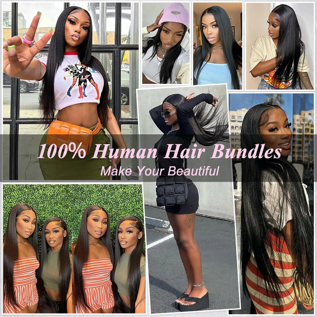 Extensions Bone Straight Cheveux Péruviens Vierges 15A – Bundles 1/2/3/4 Pcs – CLEVI Paris