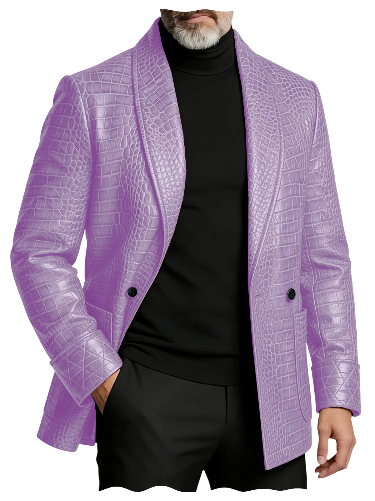 Blazer Homme Effet Croco Double Boutonnage – CLEVI Paris