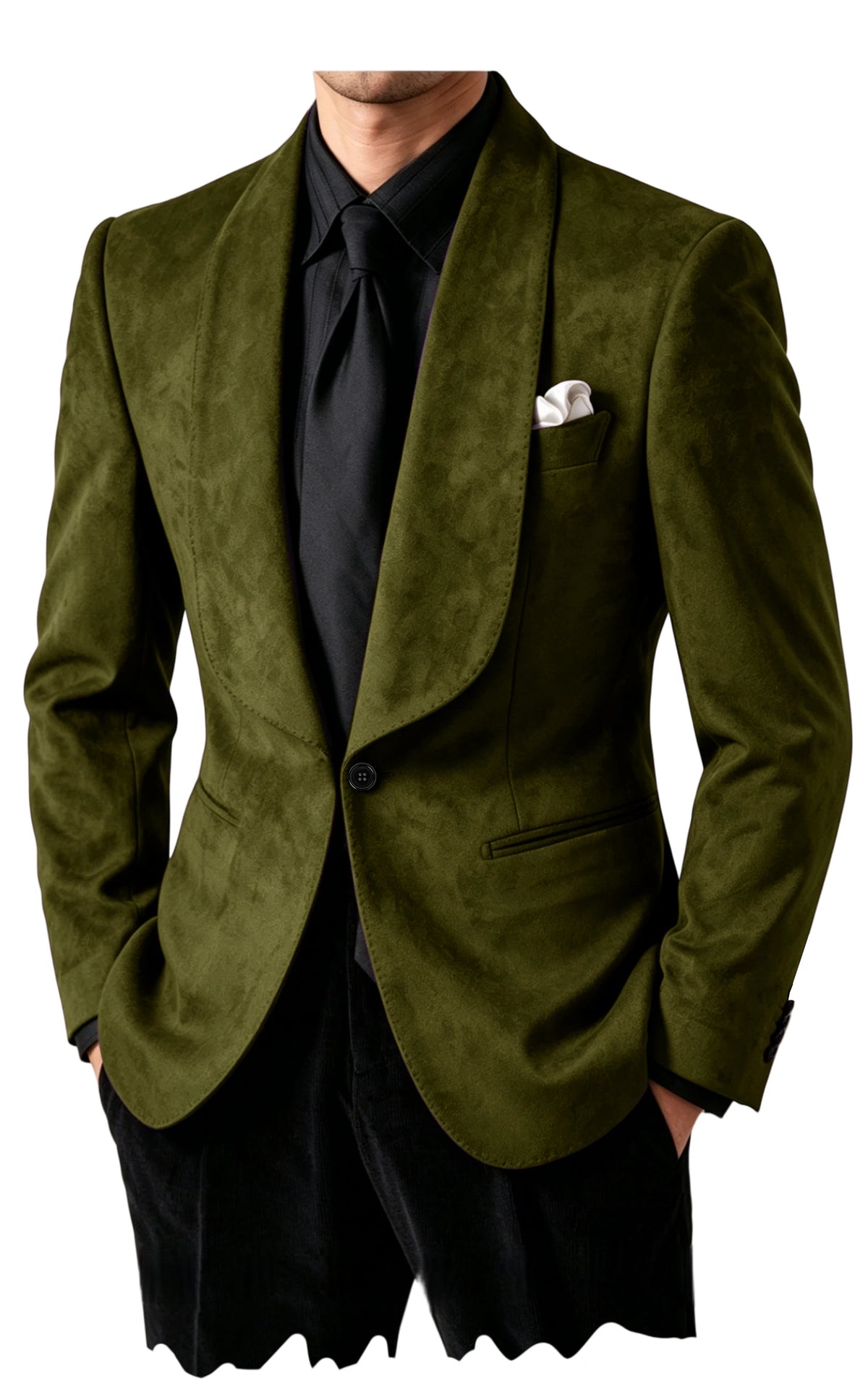 Blazer homme en suédine col châle – CLEVI Paris