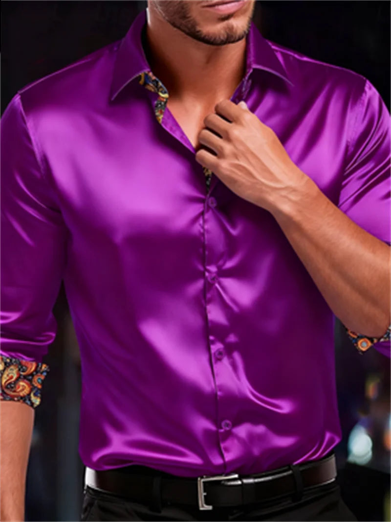 Chemise Homme Manches Longues Imprimée – Soie & Fibre de Bambou – CLEVI Paris