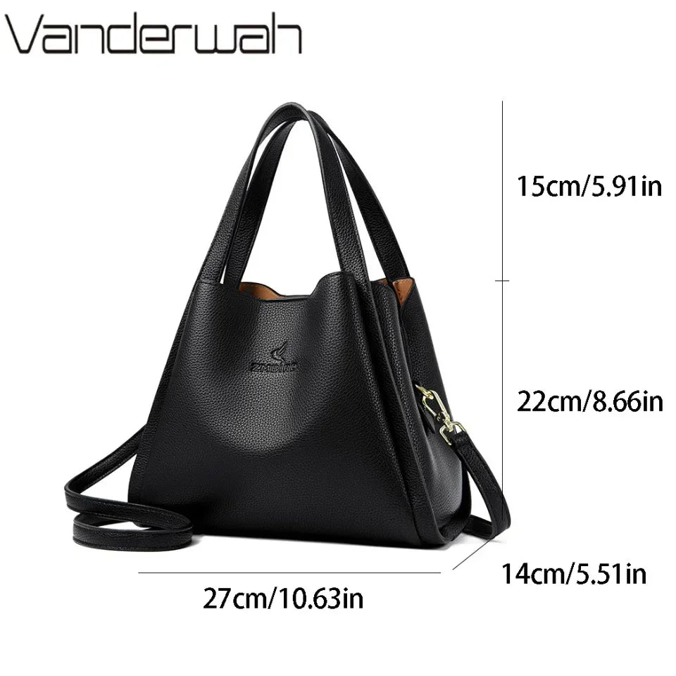 Sac Fourre-Tout Femme Cuir Microfibre 3 Modes de Port – CLEVI Paris