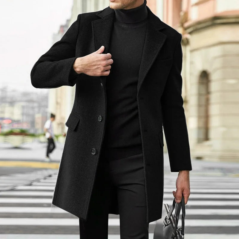 Manteau homme style laine, col rabattu – CLEVI Paris