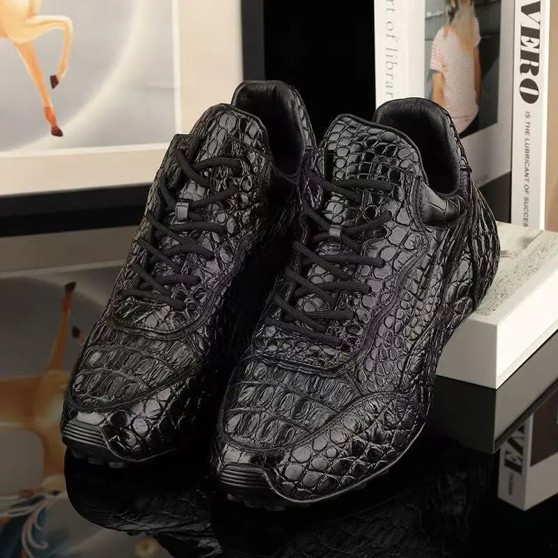 Sneakers basses homme noires à lacets – CLEVI Paris