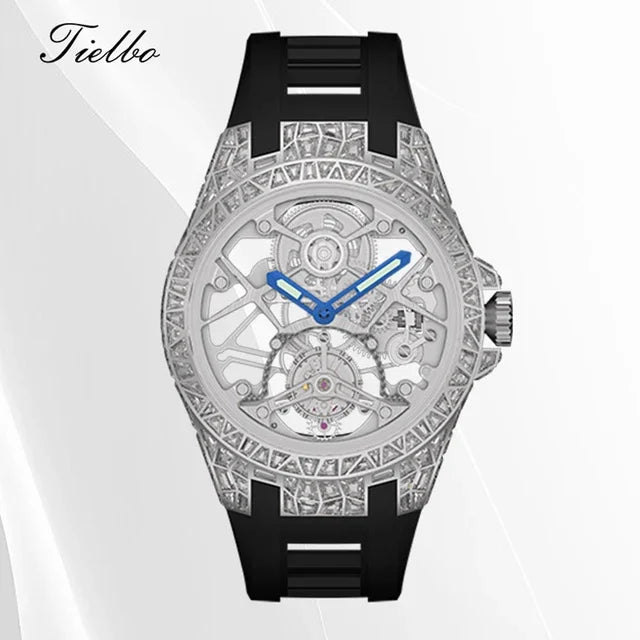 Montre Tourbillon Volant Cristaux Squelette Unisexe – CLEVI Paris