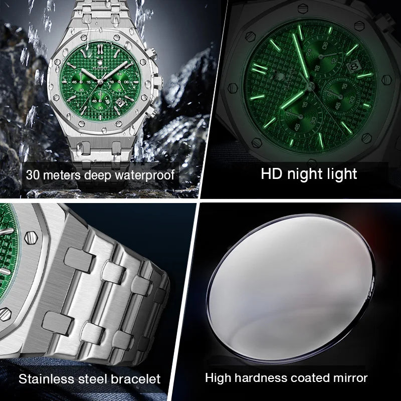 Montre Femme OLEVS 3526 Quartz Forme Originale Lumineuse Bracelet Acier – CLEVI Paris