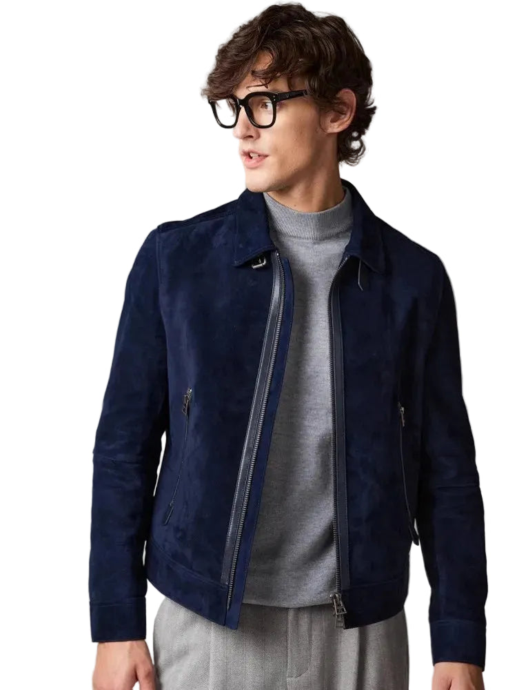 Veste homme en daim à coupe cintrée – CLEVI Paris