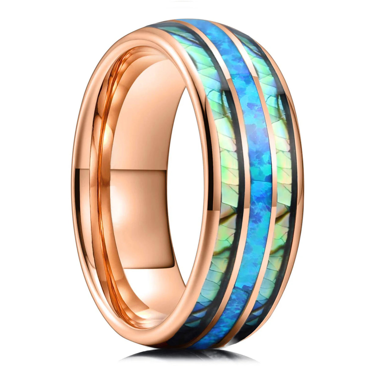 Bague Unisexe Opale Rouge et Météorite – CLEVI Paris