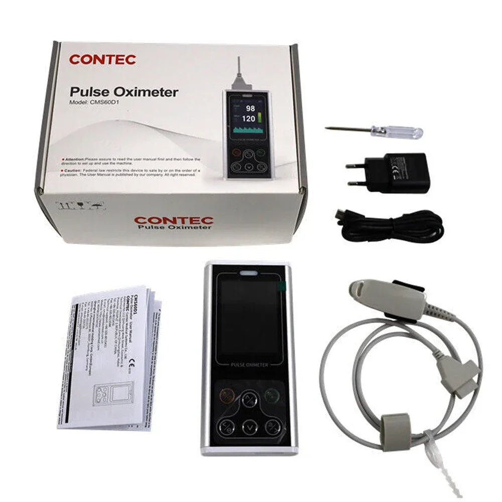 Oxymètre Portable Contec CMS60D1 Écran 2,8" SpO2 24h Sonde Adulte Enfant Néo – CLEVI Paris