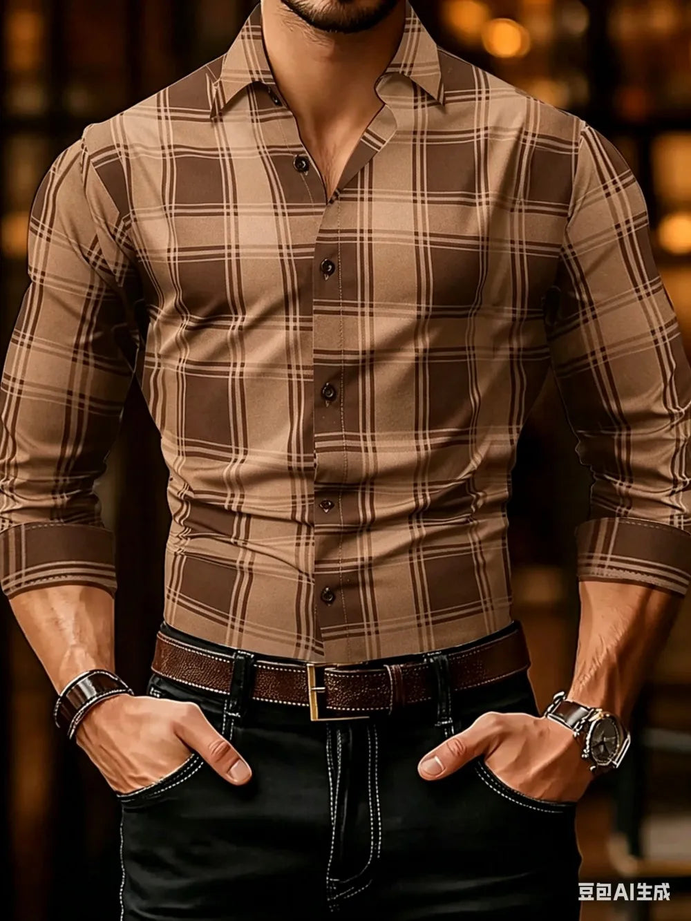 Chemise homme à carreaux casual business – CLEVI Paris
