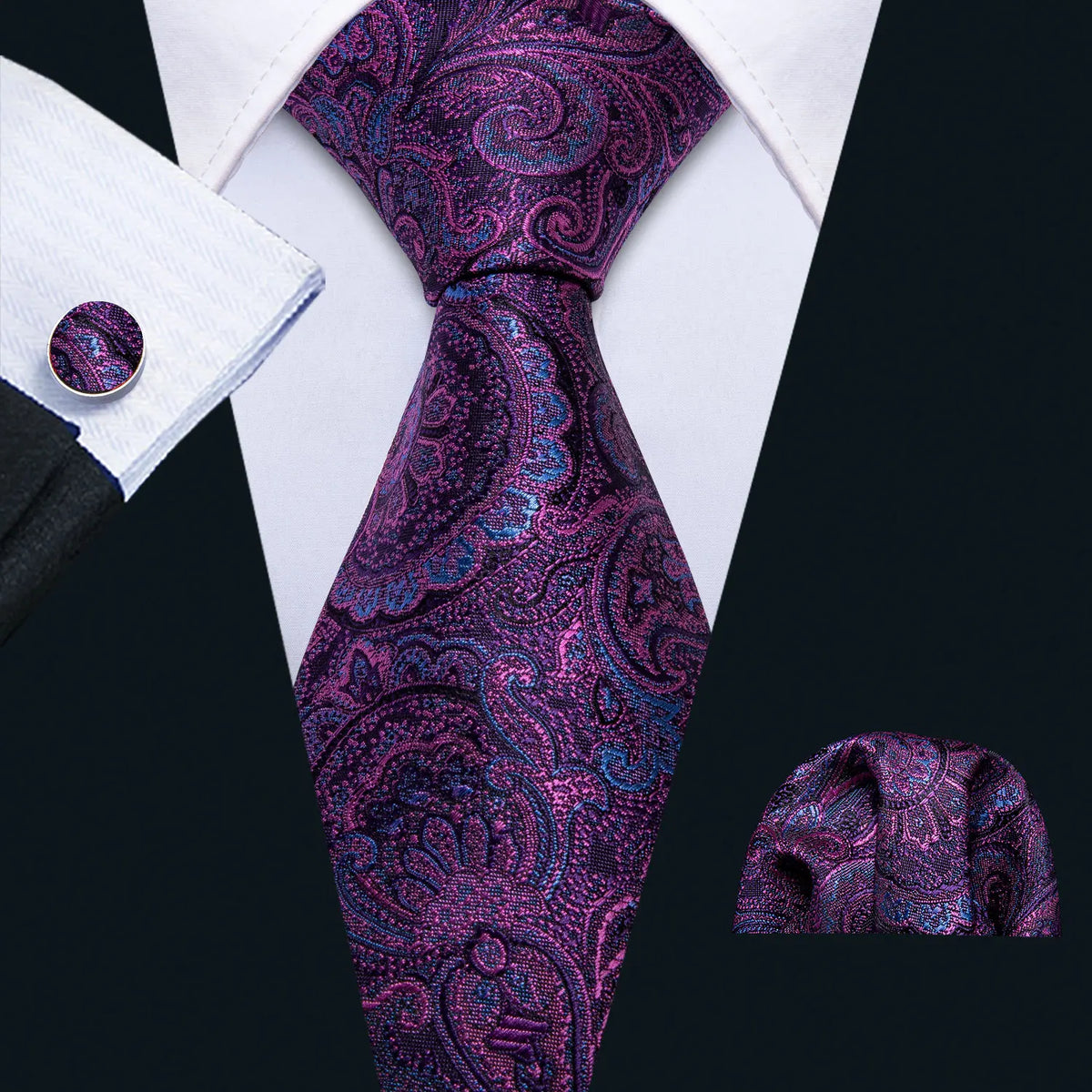 Ensemble cravate et pochette homme floral – CLEVI Paris