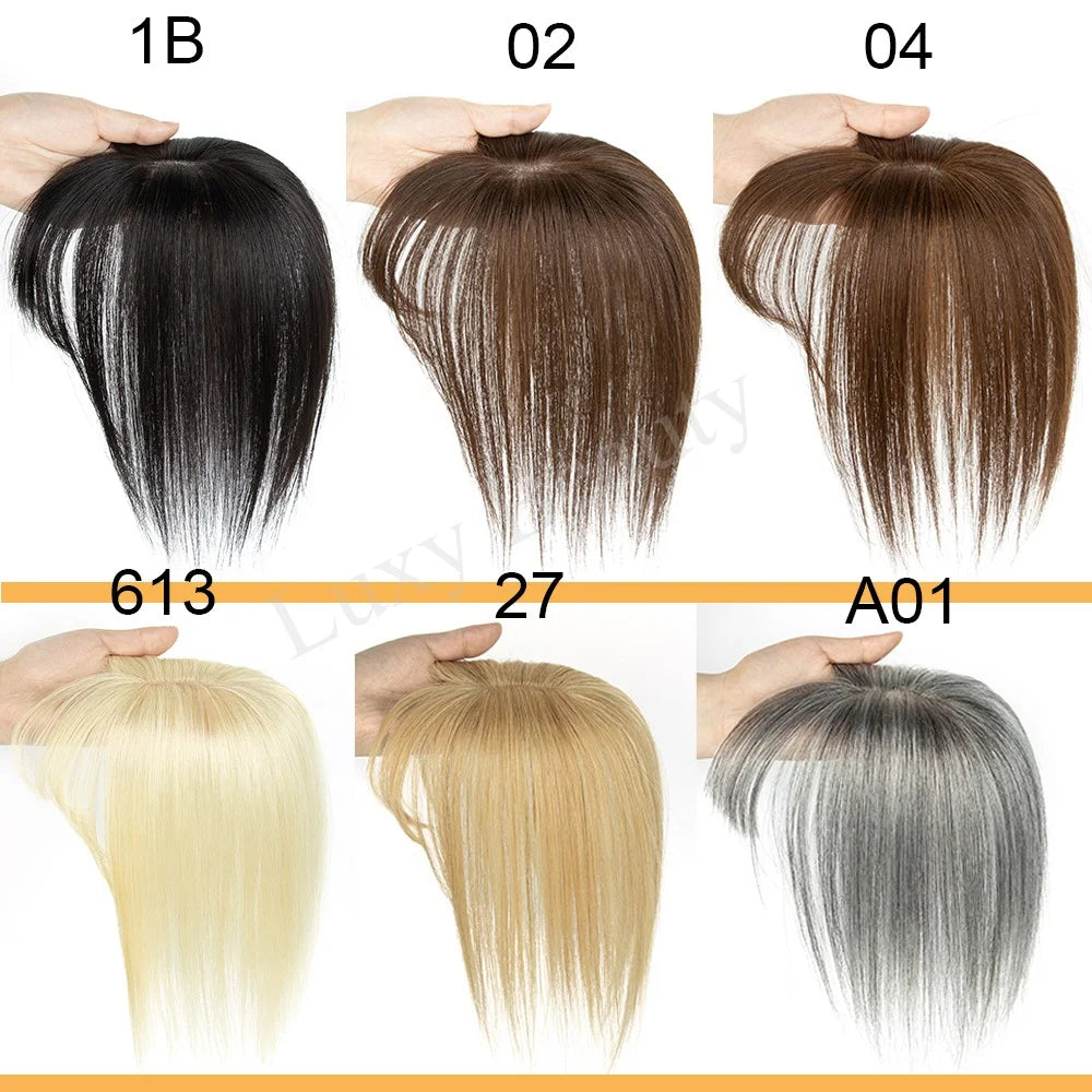Topper Capillaire Femme avec Frange Cheveux Humains Remy Base 5x9cm Clips – CLEVI Paris