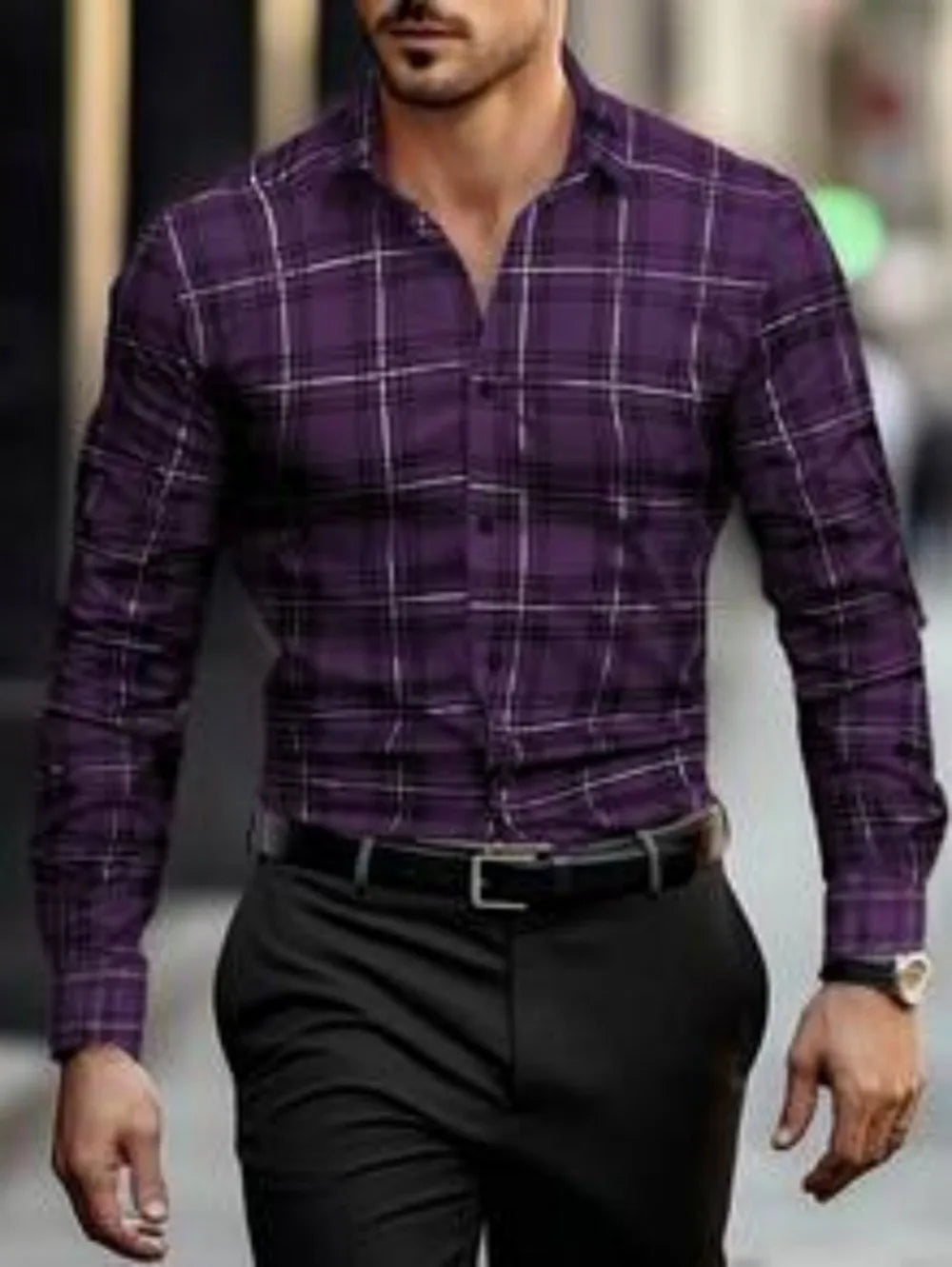 Chemise homme à carreaux en soie – CLEVI Paris