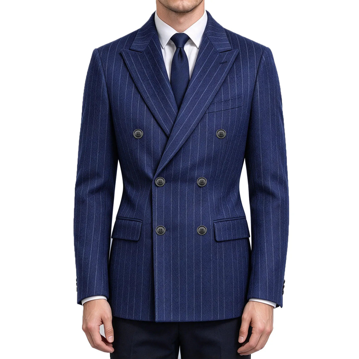 Blazer homme croisé à fines rayures – CLEVI Paris