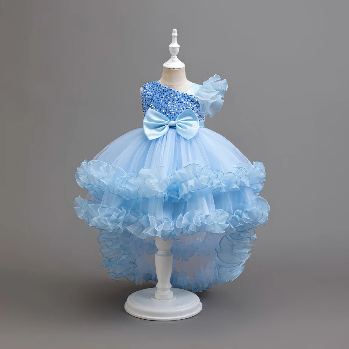 Robe cérémonie fille fleurie à nœud – CLEVI Paris