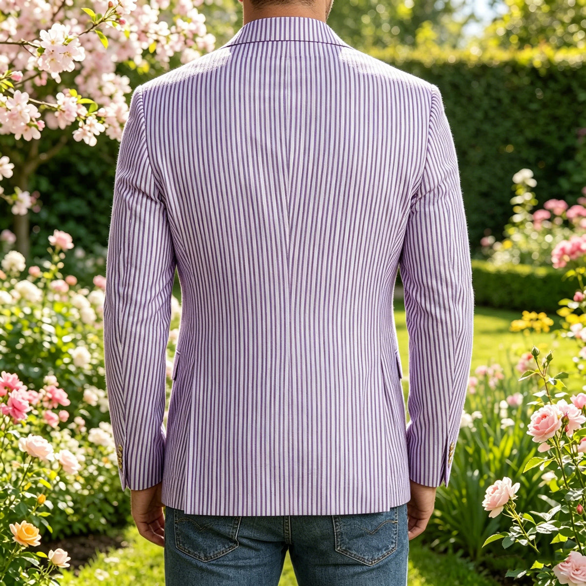 Blazer homme rayé double boutonnage – CLEVI Paris