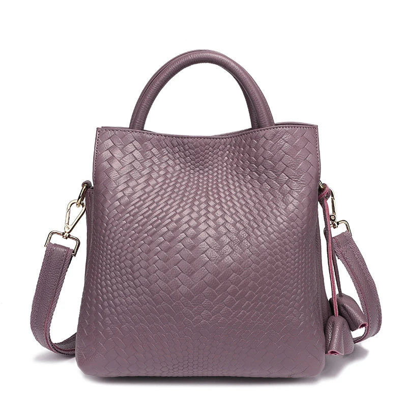 Tote Bag Cuir Veau Pleine Fleur Minimaliste Femme 30x15x32cm – CLEVI Paris