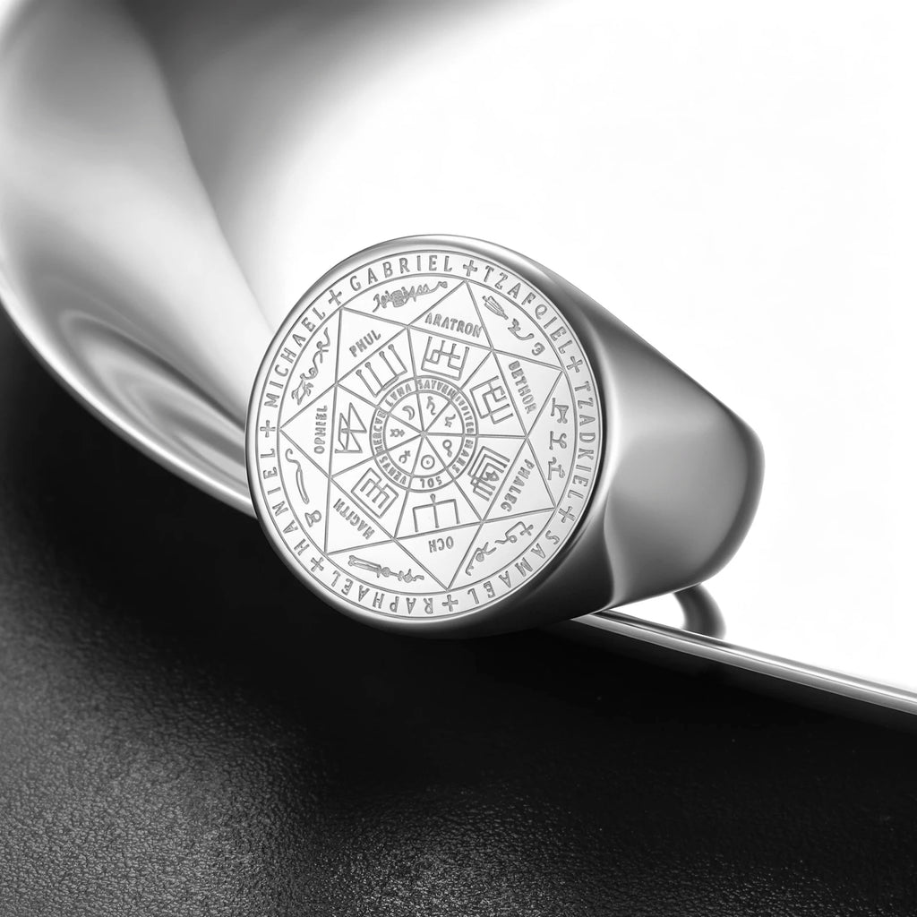 Bague Unisexe Tétragramme Acier Doré 18K – CLEVI Paris