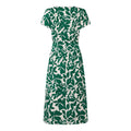Robe Femme Col V Imprimé Feuilles Vintage Manches Courtes Fente Mi-Mollet – CLEVI Paris