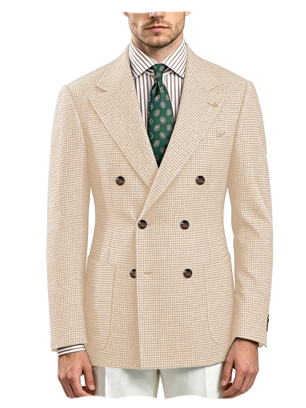 Blazer homme pied-de-poule à double boutonnage – CLEVI Paris
