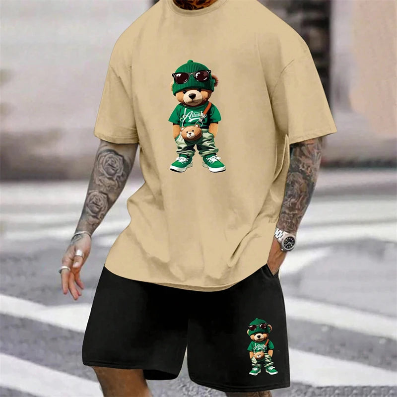 Ensemble homme t-shirt imprimé et short ample – CLEVI Paris