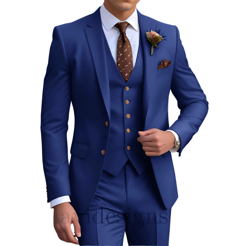 Costume homme 3 pièces, coupe droite plissée – CLEVI Paris