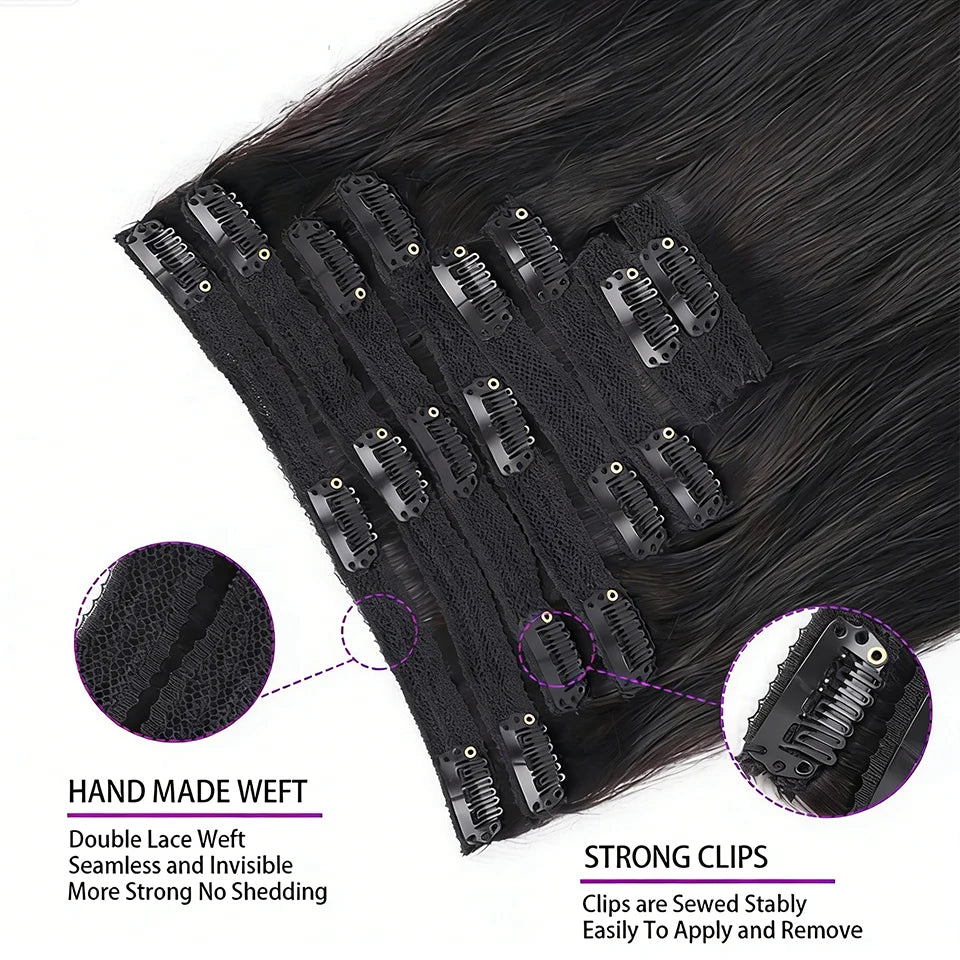 Extensions Clip-In Humains Brésiliens Lisses – CLEVI Paris