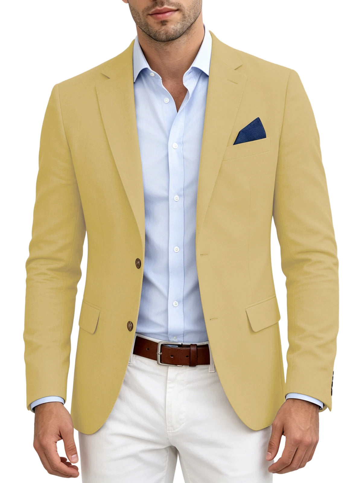 Blazer homme en lin mélangé, 2 boutons – CLEVI Paris