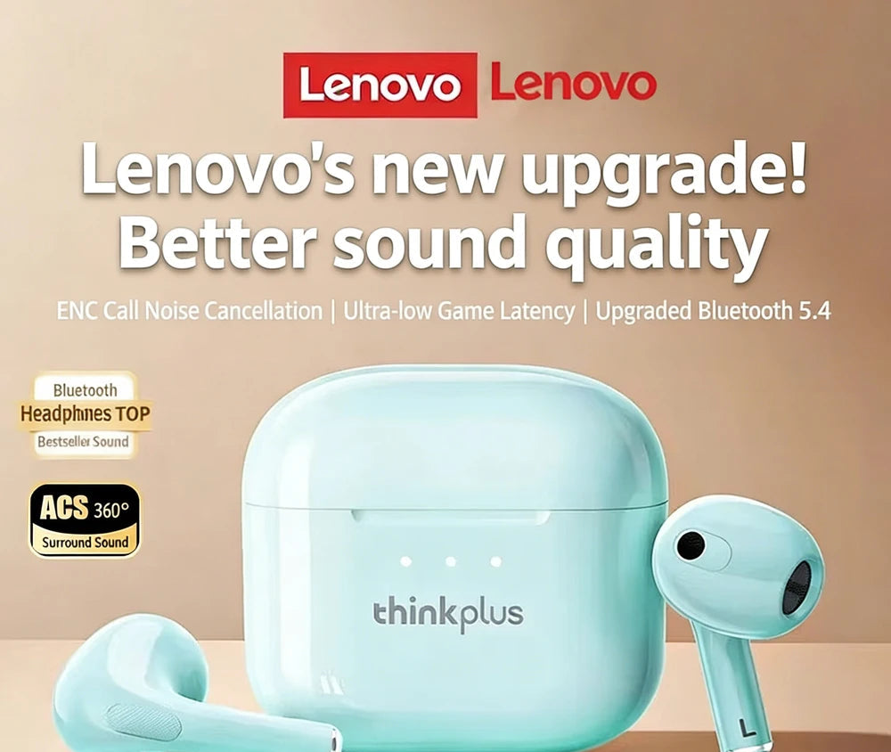 Écouteurs TWS Lenovo LP40 Pro Bluetooth 5.1 IPX5 25h – CLEVI Paris