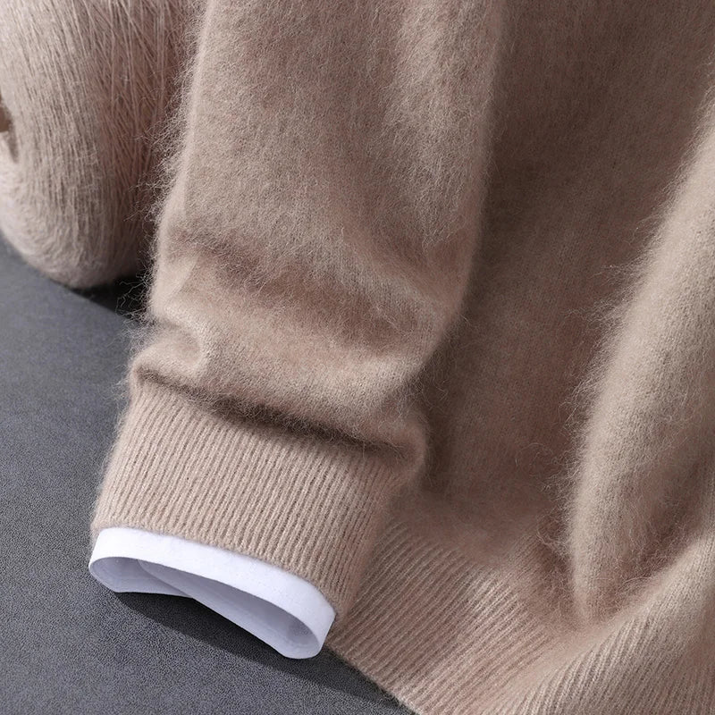 Pull Homme 100% Cachemire Vison À Capuche Coupe Ample MVLYFLRT – Tricot Épais Casual – 10 Coloris, S à XXXL – CLEVI Paris