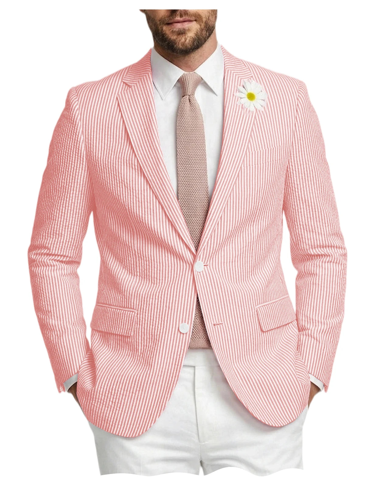 Blazer homme en tweed à chevrons, coupe droite – CLEVI Paris