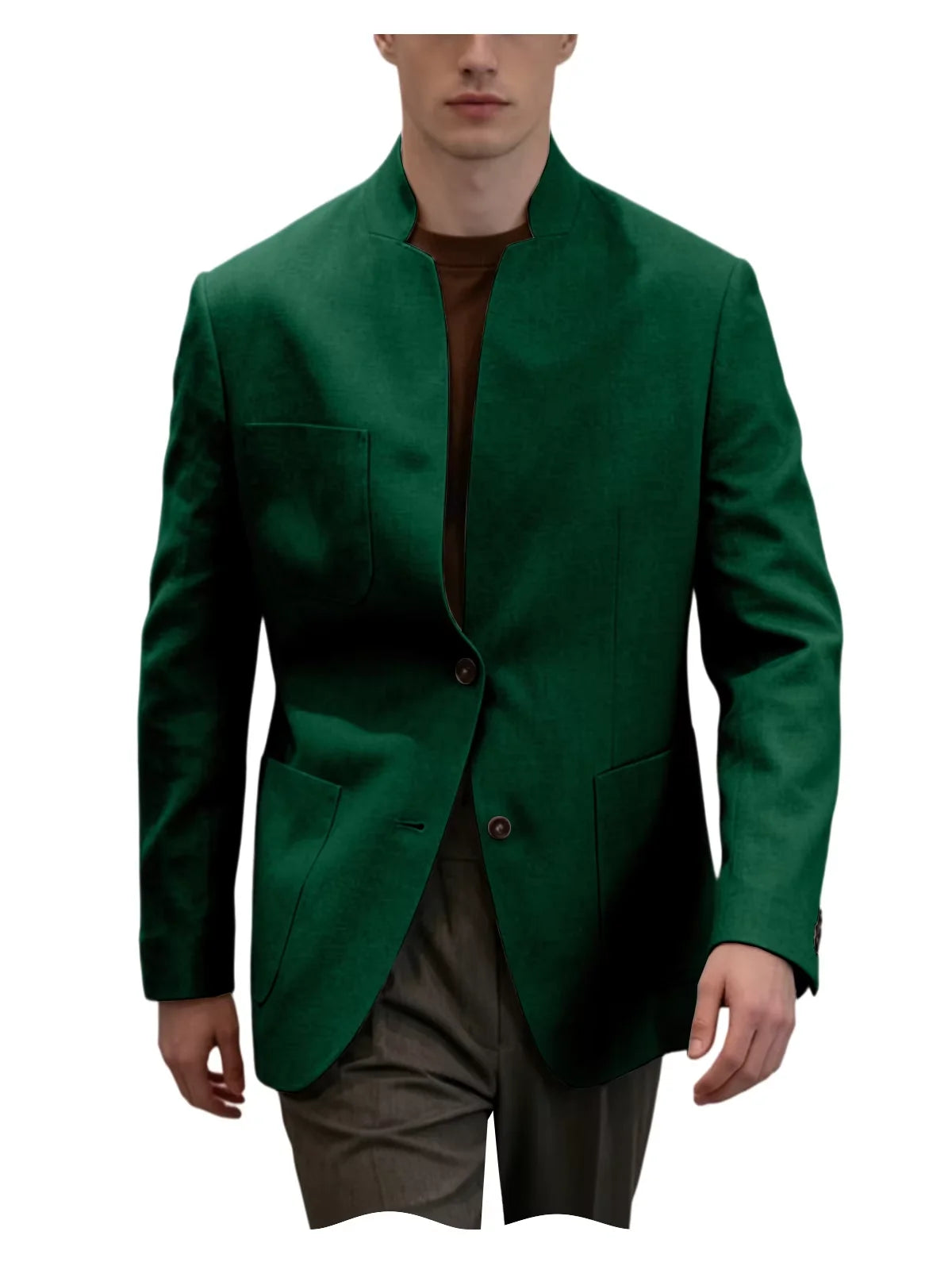 Blazer Lin Homme Col Mandarin – CLEVI Paris