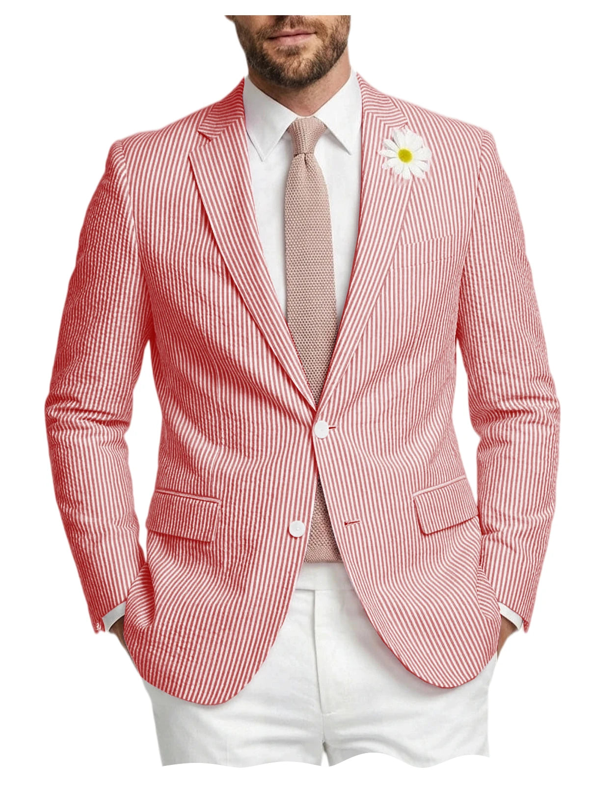 Blazer homme en tweed à chevrons, coupe droite – CLEVI Paris