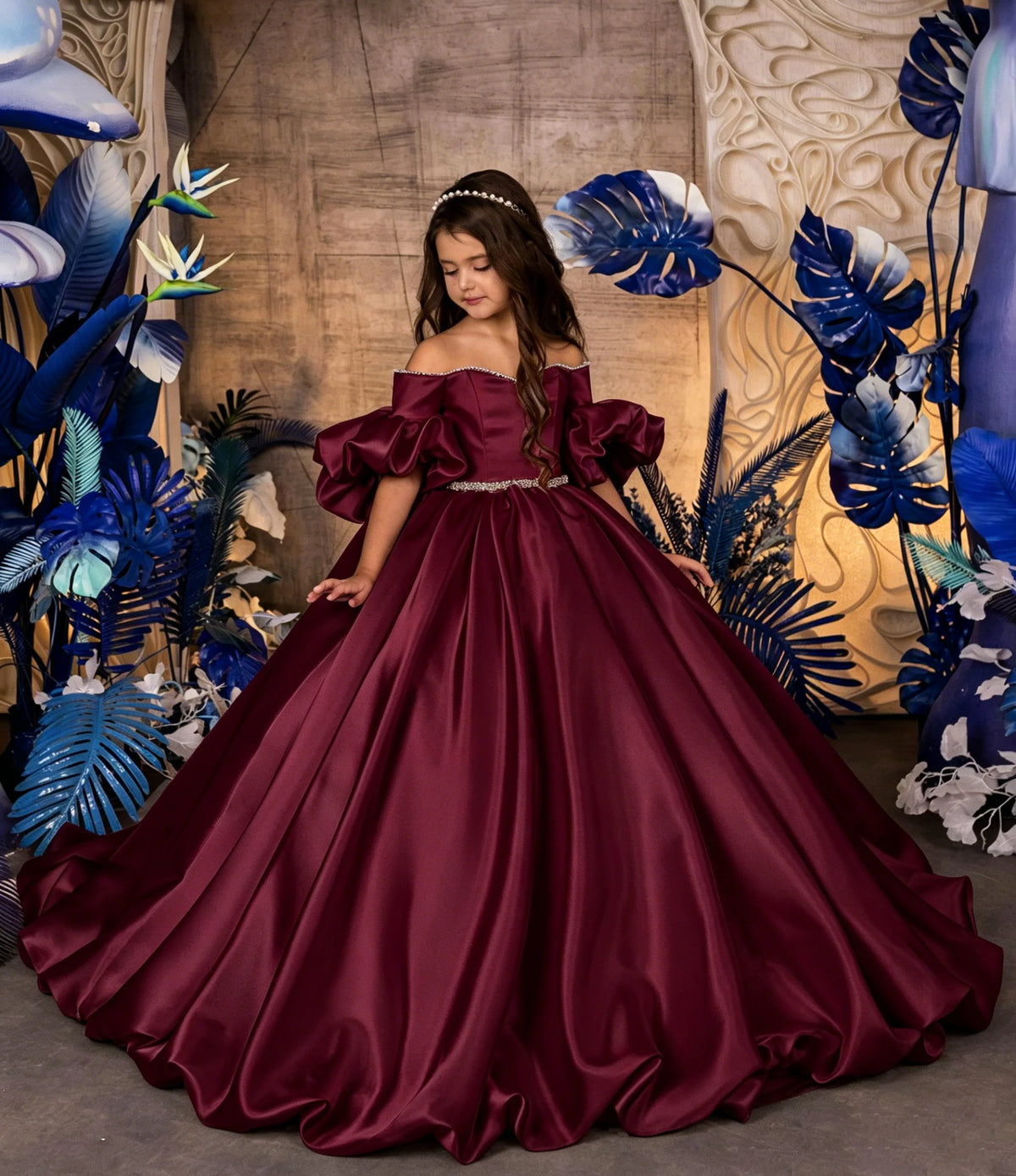 Robe cérémonie fille en satin ZHJ – CLEVI Paris