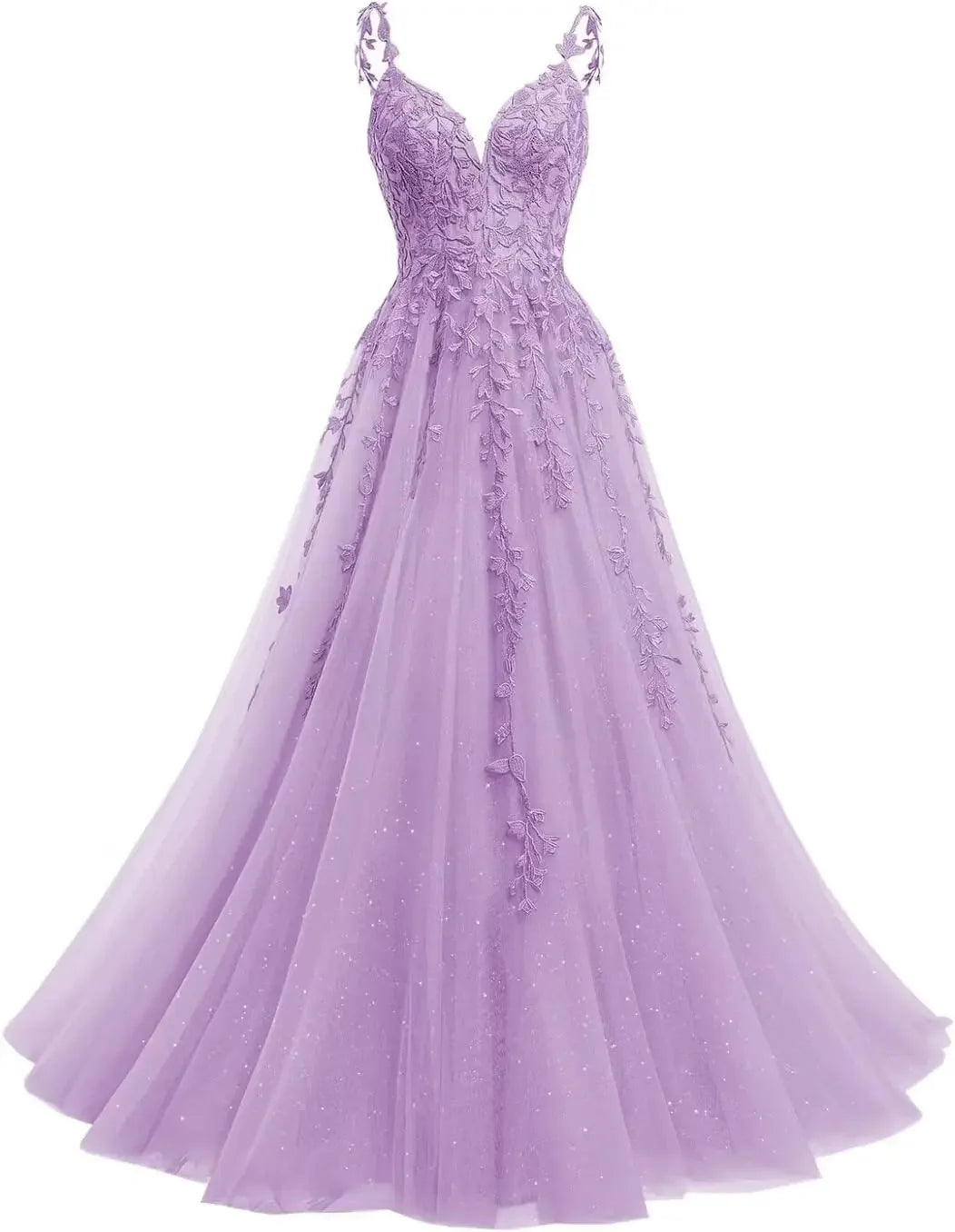 Robe de mariée en dentelle ligne A col V – CLEVI Paris