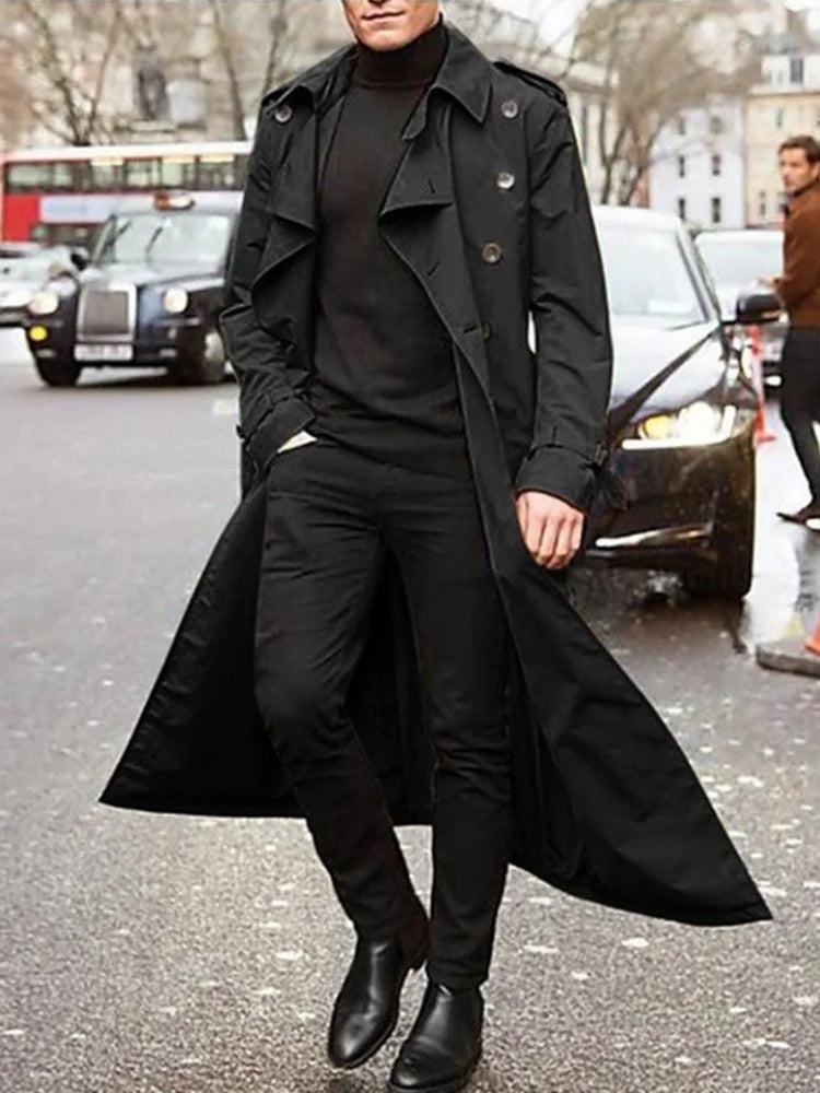 Trench long à épaulettes homme – CLEVI Paris