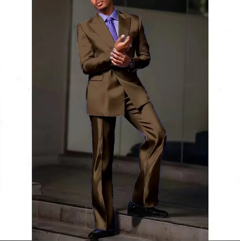 Costume satiné 2 pièces homme – CLEVI Paris