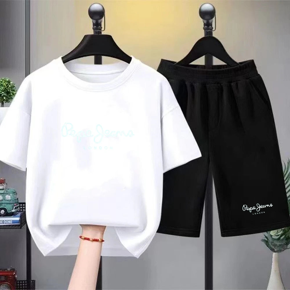 Ensemble enfant à lettres T-shirt et short – CLEVI Paris