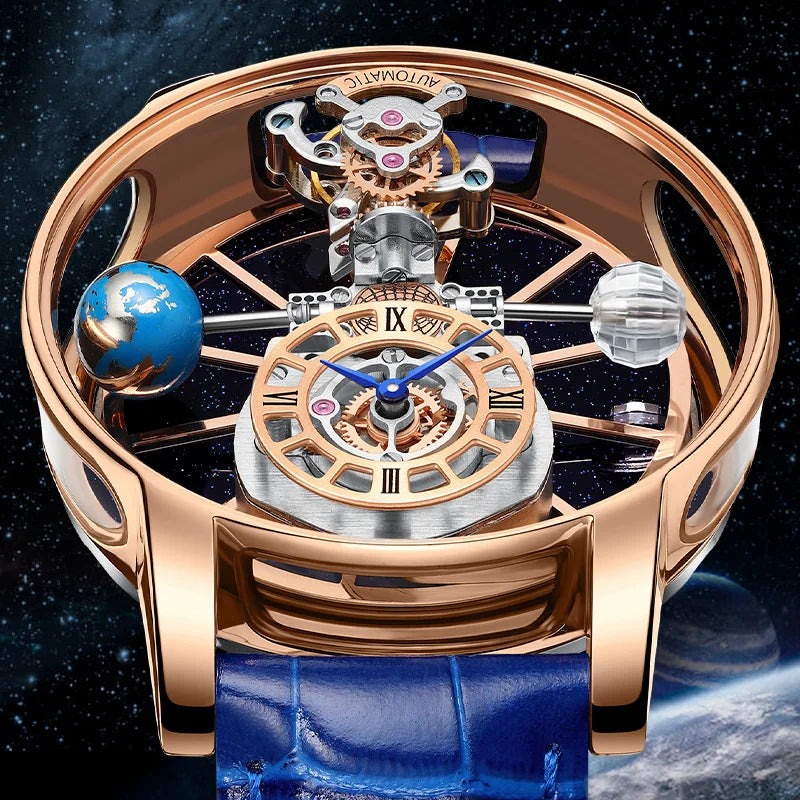 Montre Homme HAEMMER 5015 – Quartz Luxe, Verre Saphir, Bracelet Cuir, Boîtier Acier 45mm