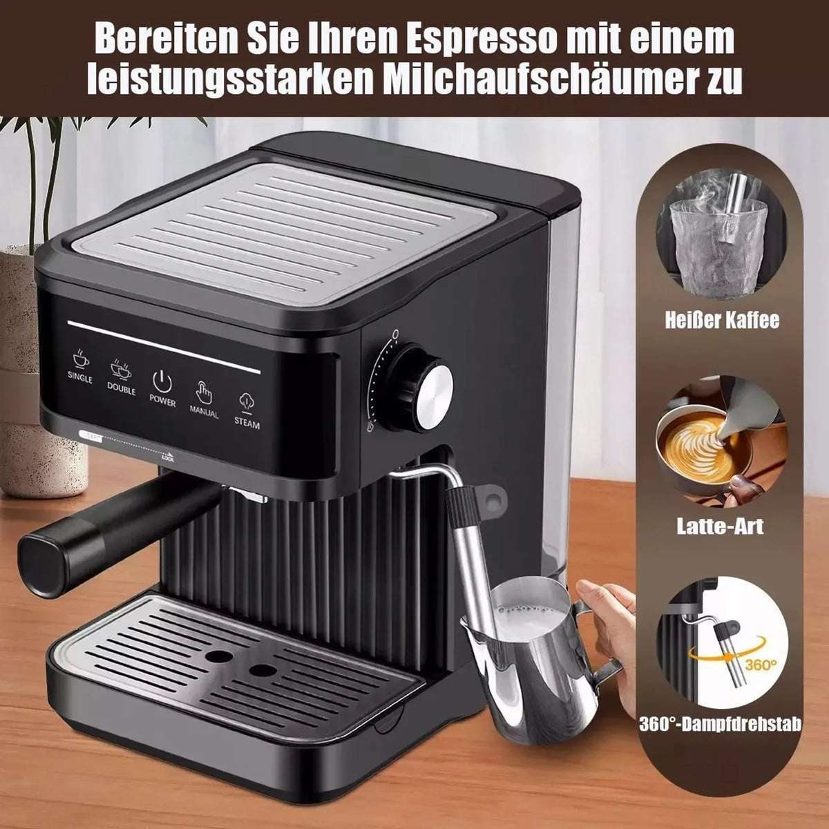 Machine expresso 20 bars, écran tactile et vapeur – CLEVI Paris