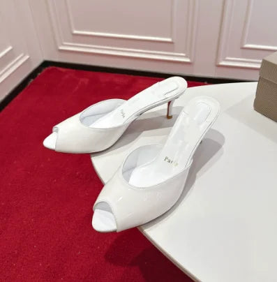 Mules femme à talon aiguille et bout ouvert – CLEVI Paris