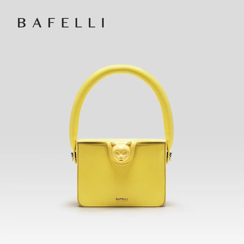 Sac à Main Femme BAFELLI Cuir Véritable Box Bag Motif Chat Luxe 3 Coloris – CLEVI Paris