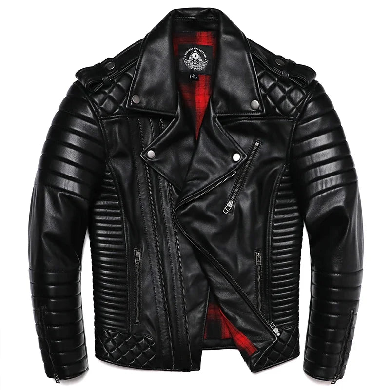 Blouson homme cuir de mouton noir zippé – CLEVI Paris