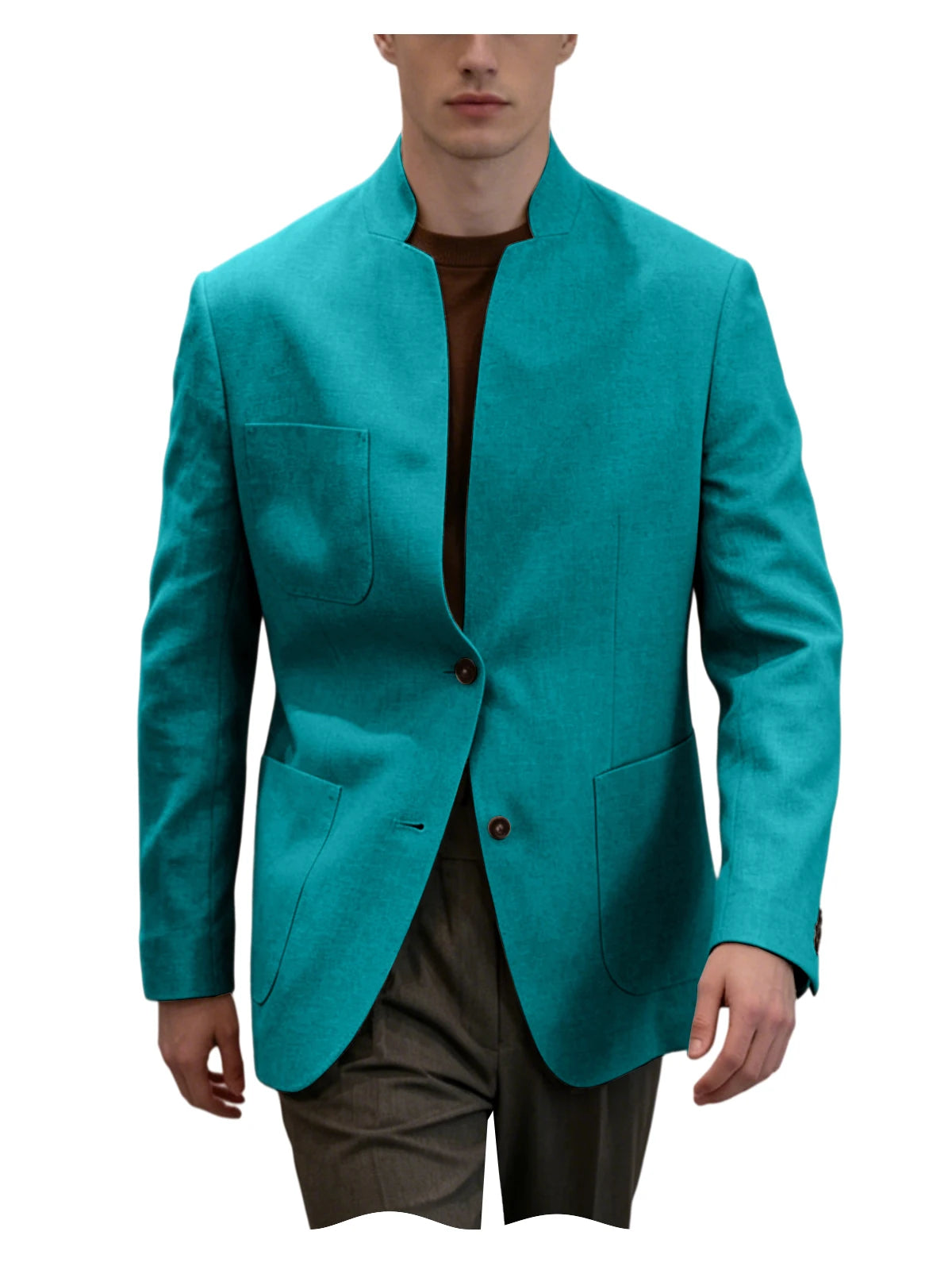 Blazer homme en lin – Col montant – CLEVI Paris