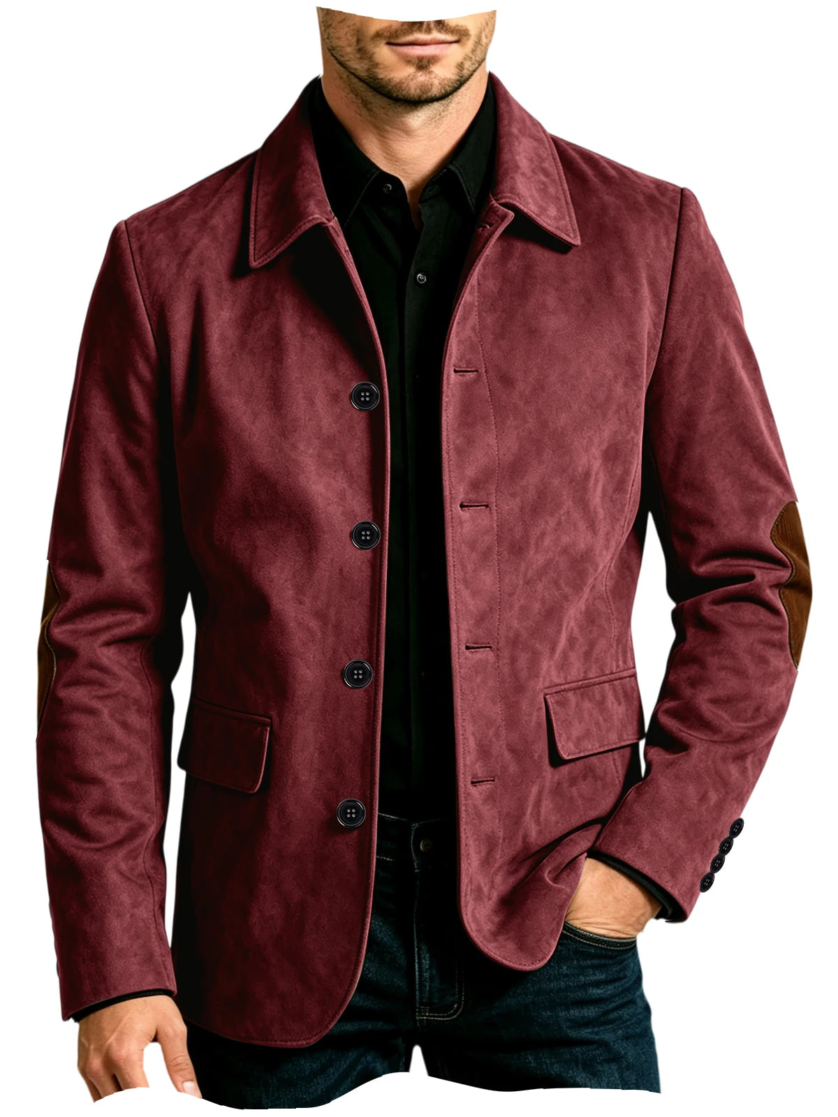 Blazer homme effet daim à coudières – CLEVI Paris