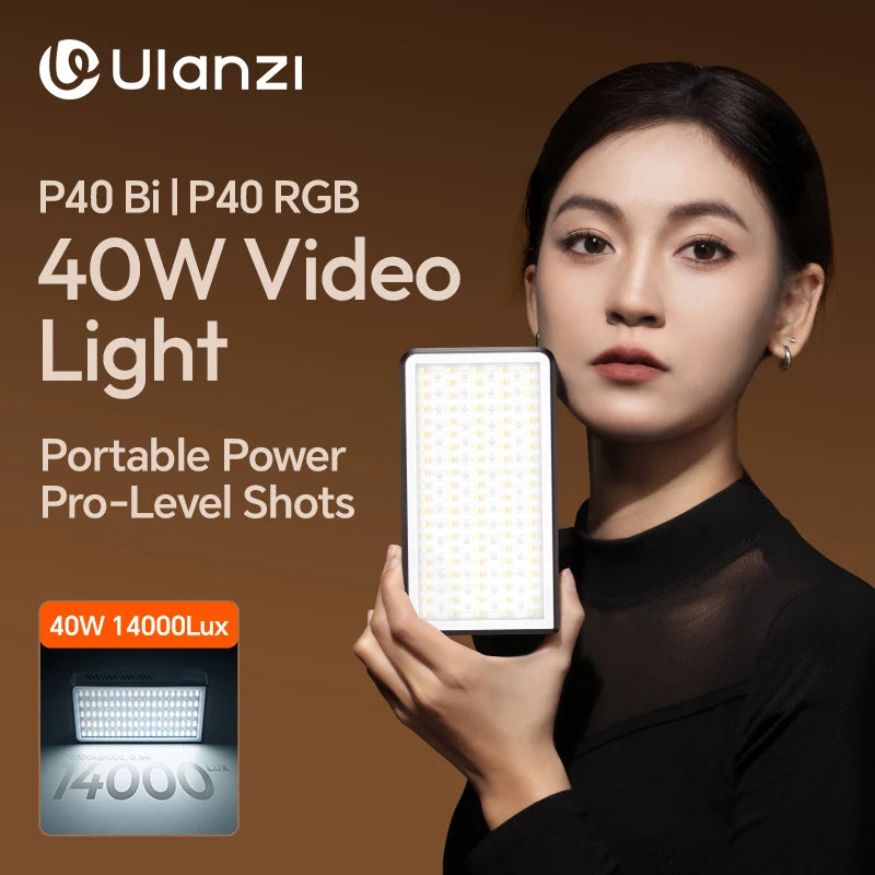 Lampe vidéo Ulanzi P40 bicolore ou RGB 40 W – CLEVI Paris