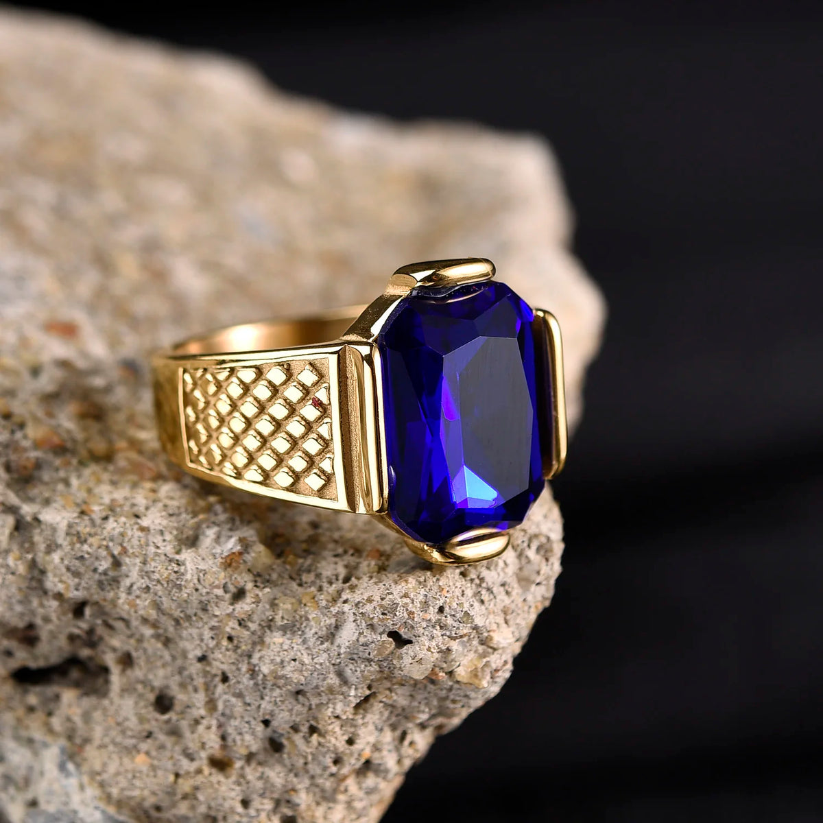 Bague Homme Acier Inoxydable Pierre Colorée – CLEVI Paris